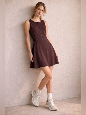 Lou & Grey Dress Womens Small Wanderweave Brown Active Athletic Skort New